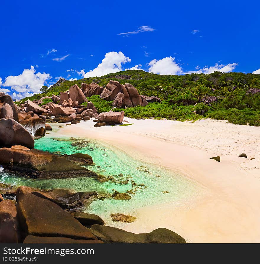 Tropical beach at Seychelles