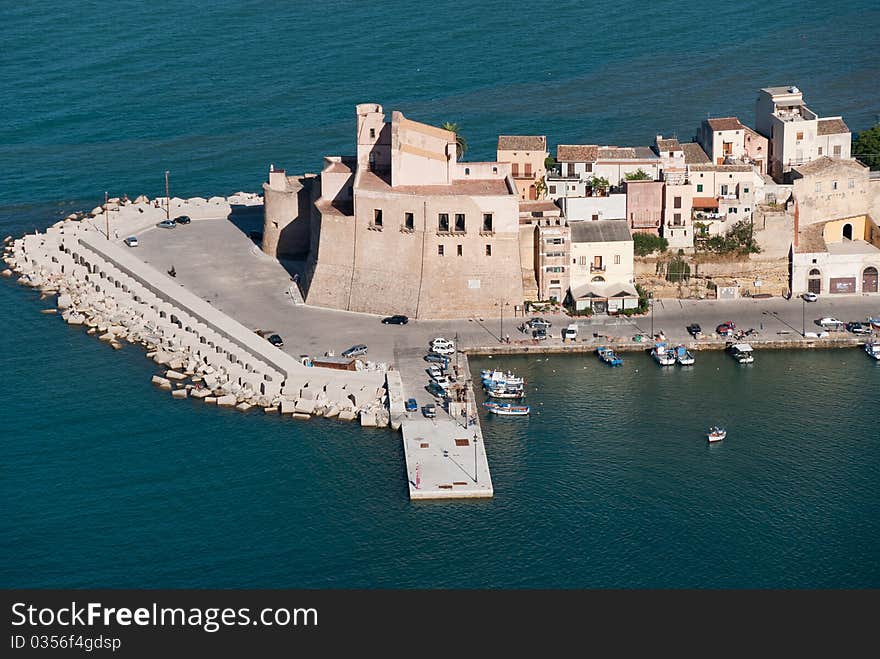 Top view of Castellammare del Golfo. Top view of Castellammare del Golfo