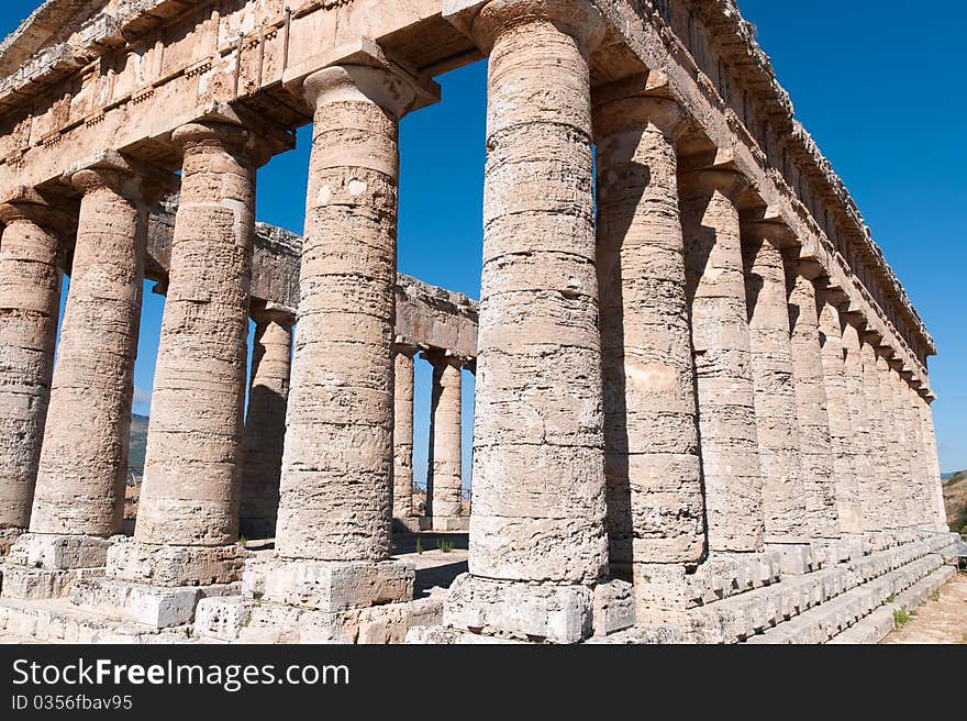 Ancient temple at Segesta in Sicily. Ancient temple at Segesta in Sicily