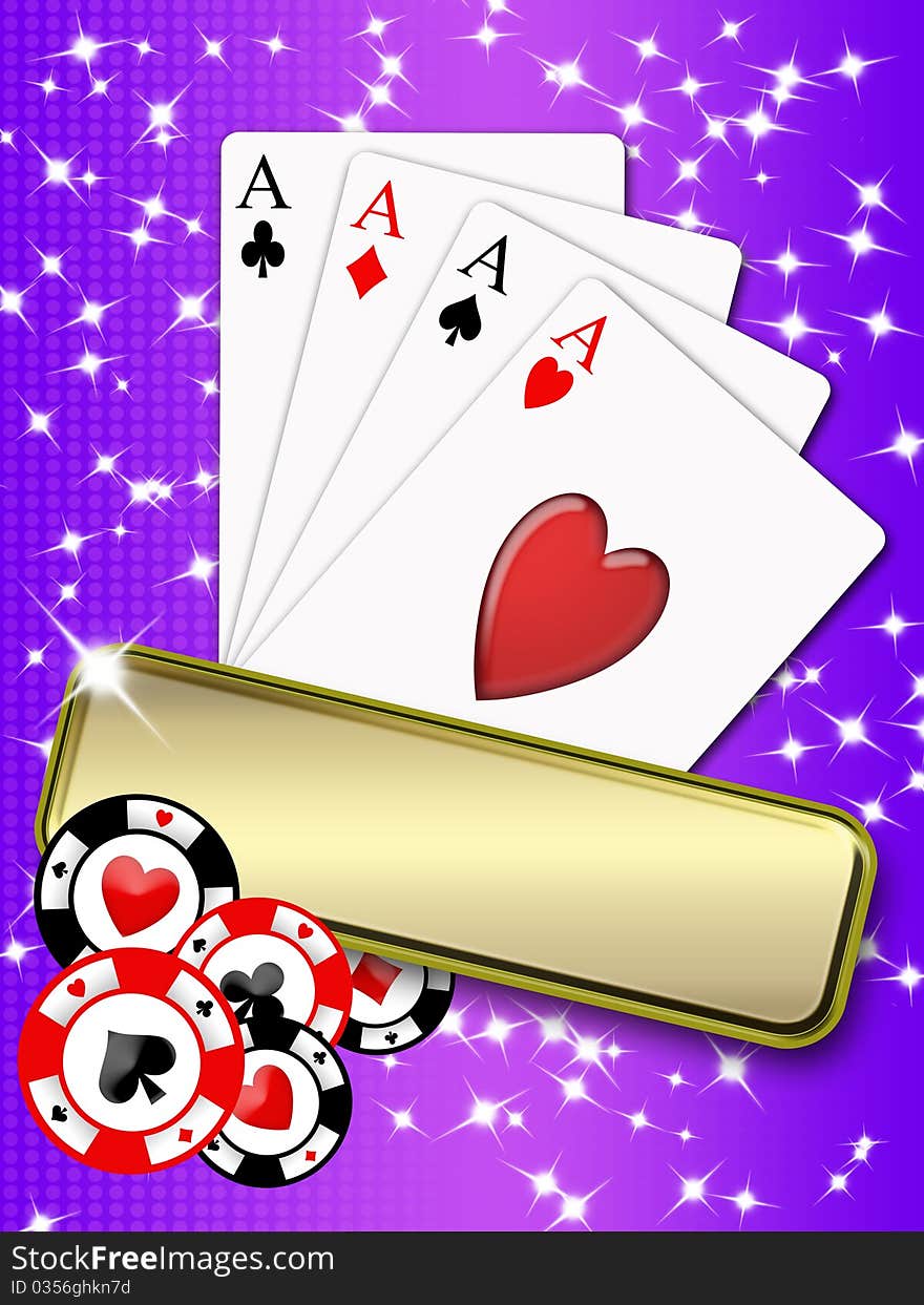 Poker aces and chips