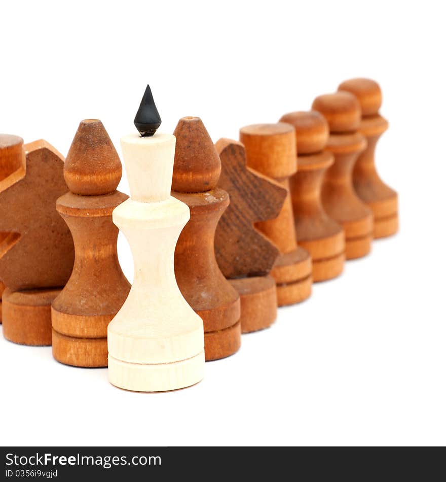 King of a chess game isolated on a white background symbol of a leader