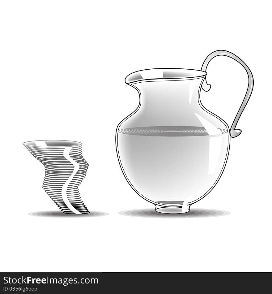 Glass Pitcher - Retro Clipart Illustration isolated