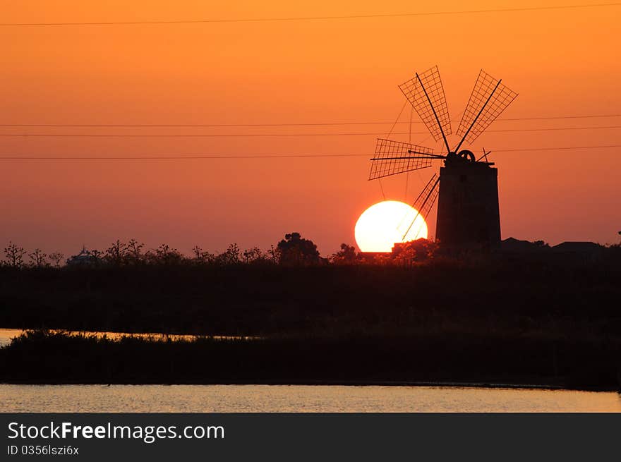 Windmill Sunset