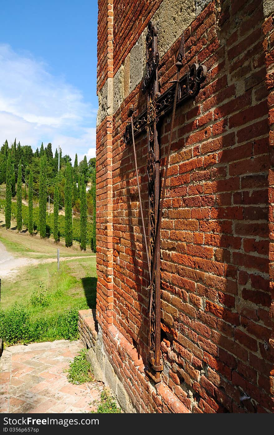 An ancient crucifix in a ancient pieve in tuscany