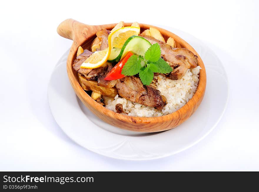 Meat with rice