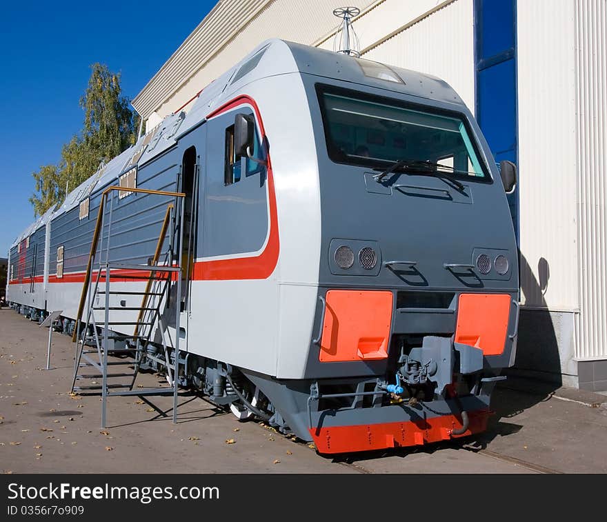 Grey passenger locomotive