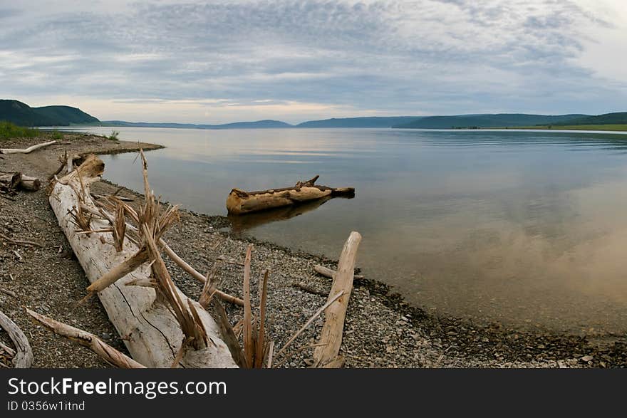 Southern Urals. Mountains and lake