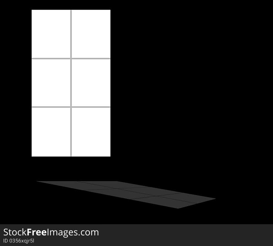 Window in black room.