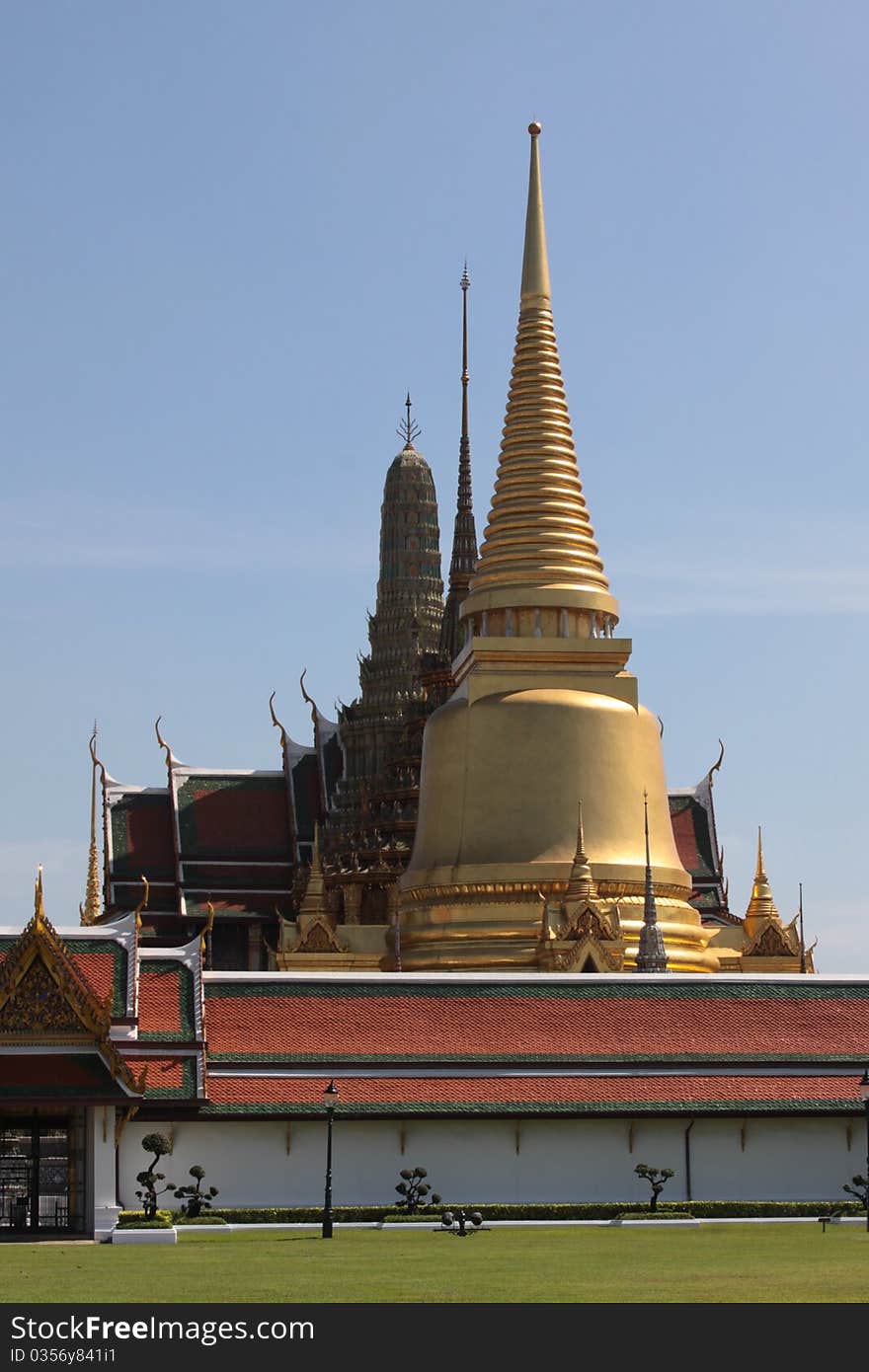 Wat Phrakaew - The Emerald Buddha statue temple. Wat Phrakaew - The Emerald Buddha statue temple