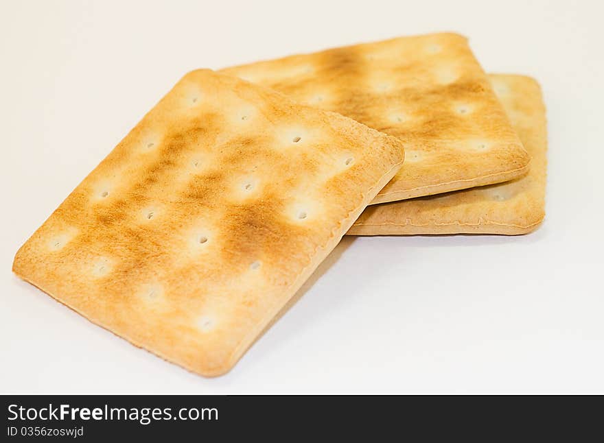 3 pieces of biscuits on a white background. 3 pieces of biscuits on a white background