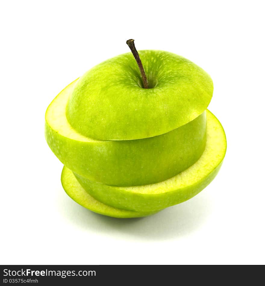 Fresh green apple isolated on white background