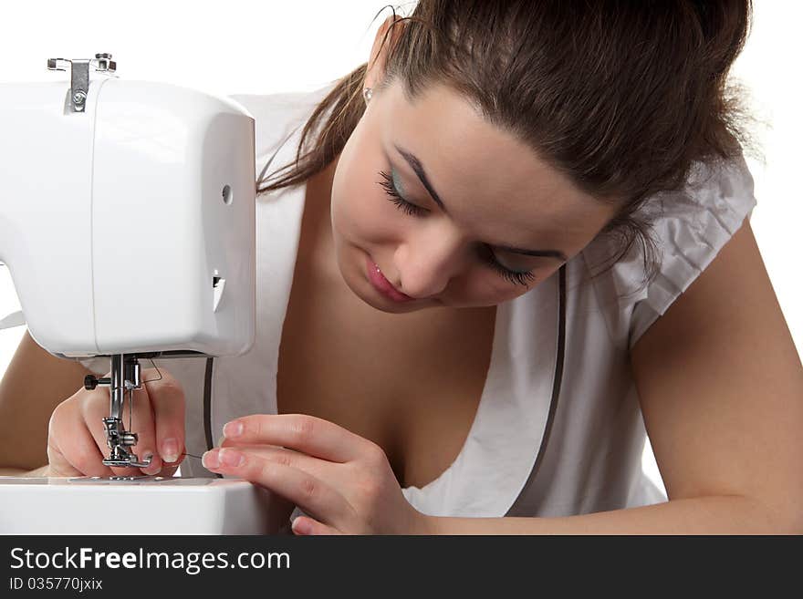 Seamstress work on the sewing-machine