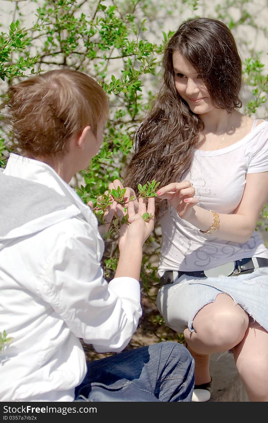 Beautiful Asian girl and a stylish young man