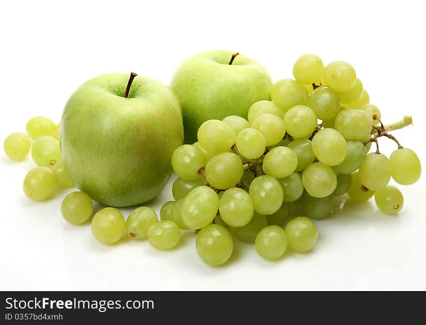 Fresh fruit on a white background