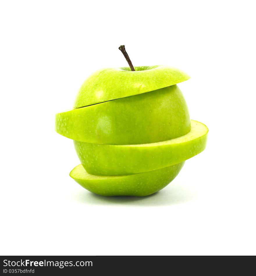 Fresh green apple isolated on white background