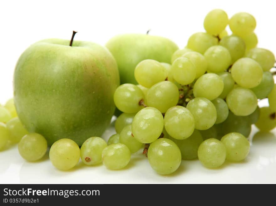 Fresh fruit on a white background