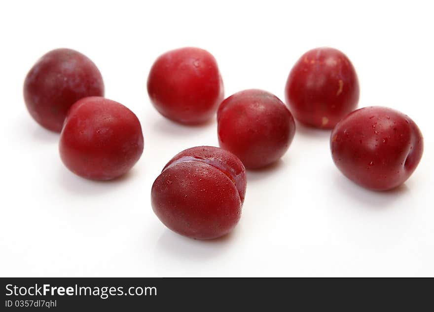 Fresh fruit on a white background