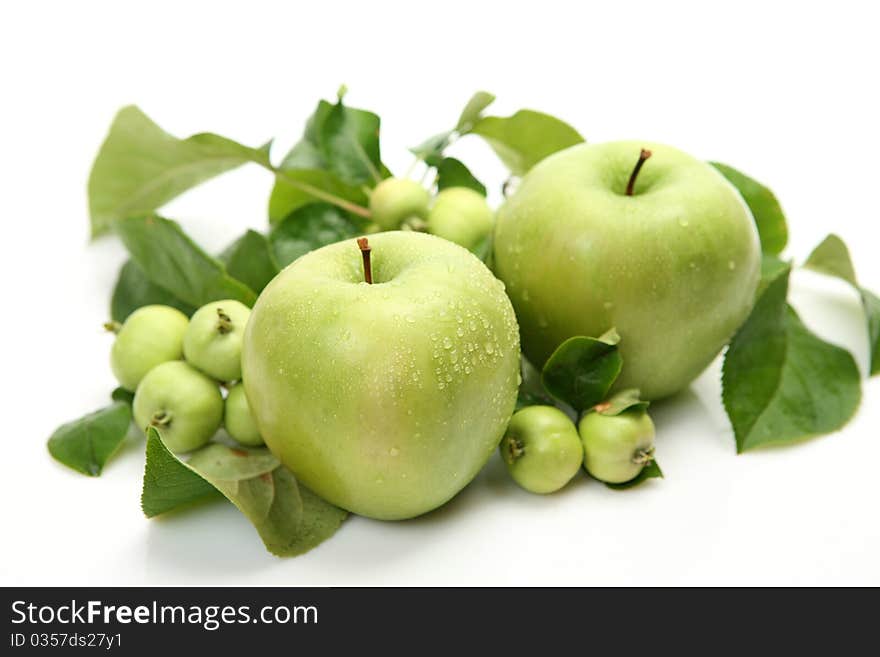 Fresh fruit on a white background