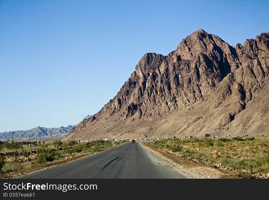 Inner Mongolia, Road through the moutain.