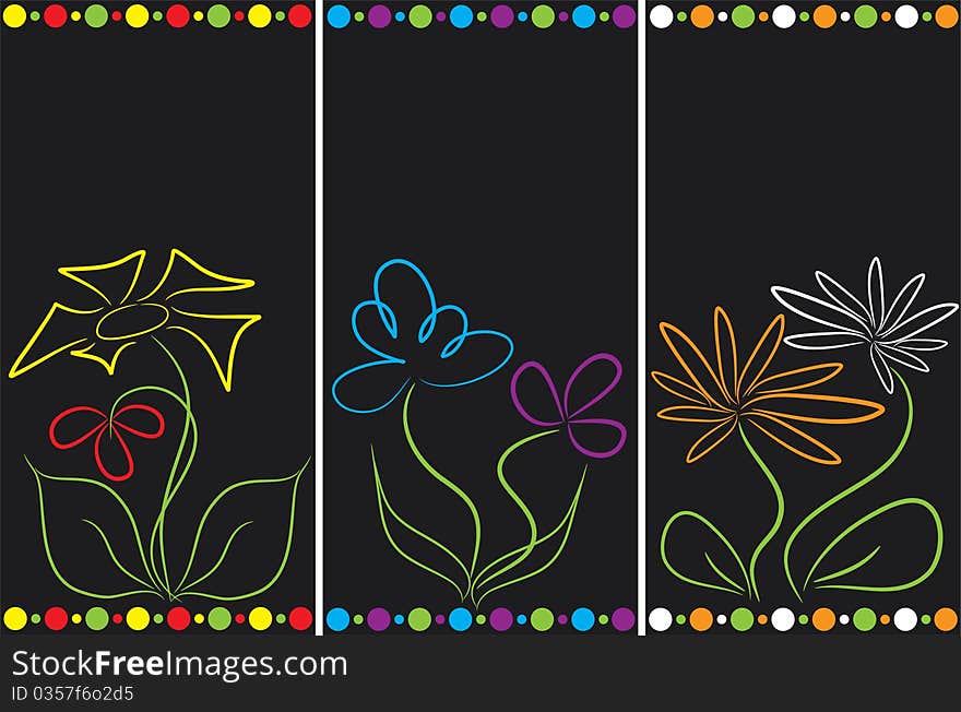 vector set of abstract floral backgrounds