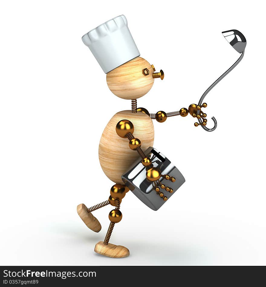 Wood man cook