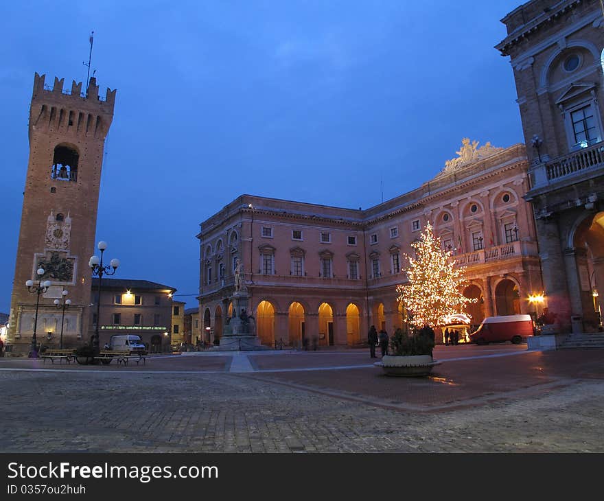 Night scene of the central square. Night scene of the central square