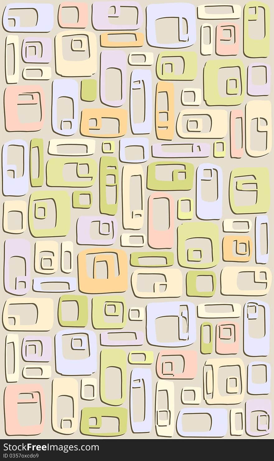 Retro background with cubes in pastel colors