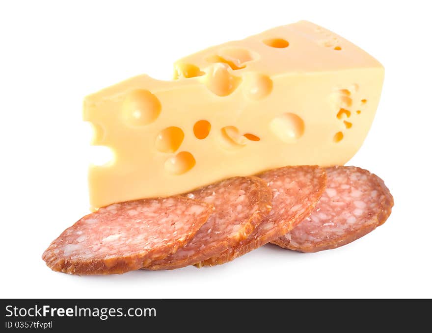 Cheese and Sausage isolated