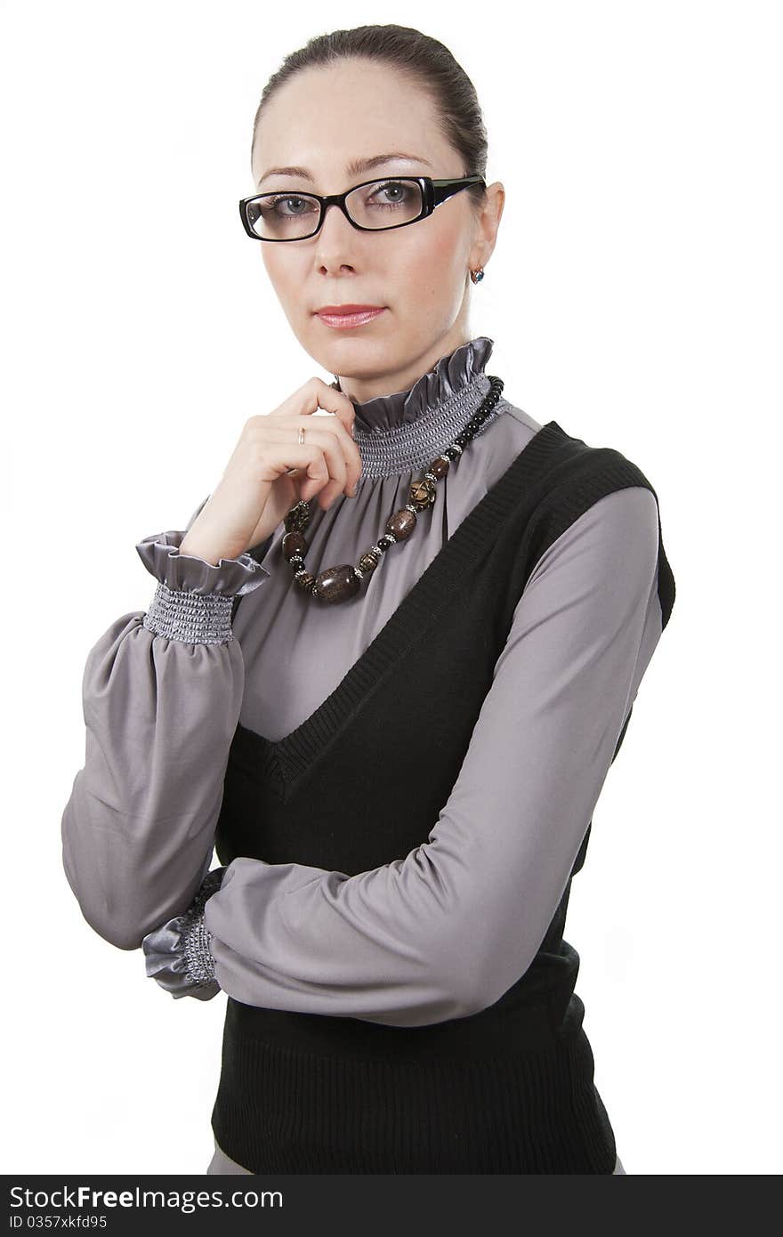 Image Successful Businesswoman. White Background.