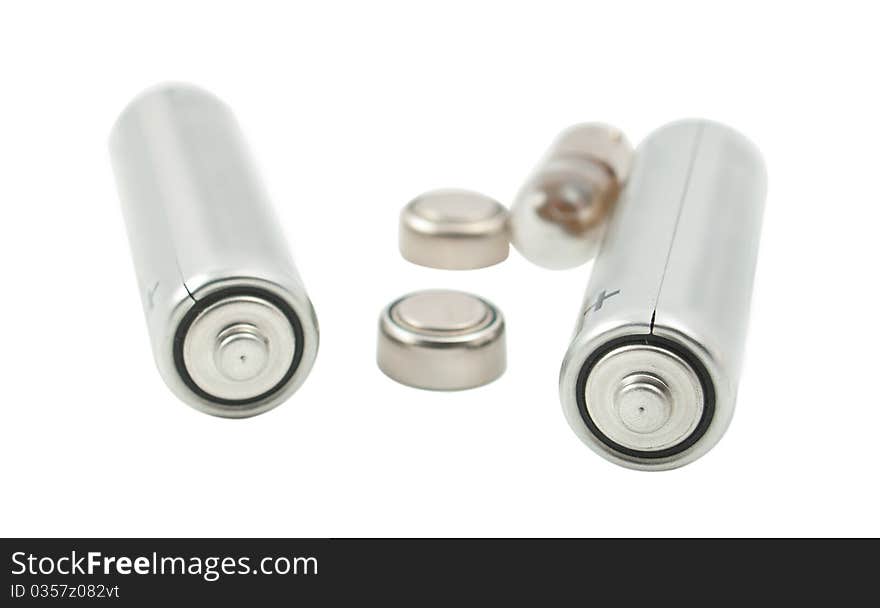 Battery on a white background