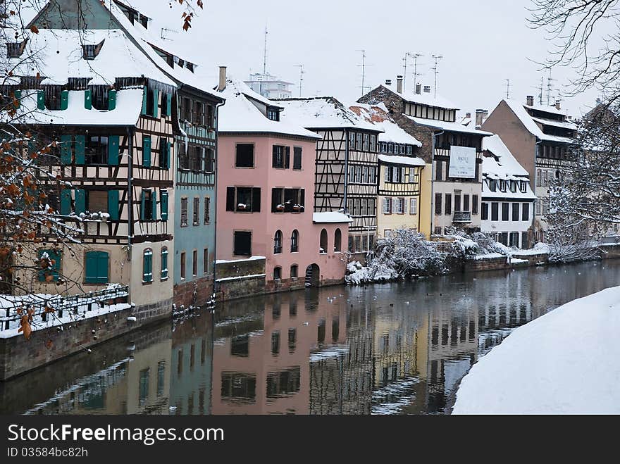 The Strasbourg houses during winter