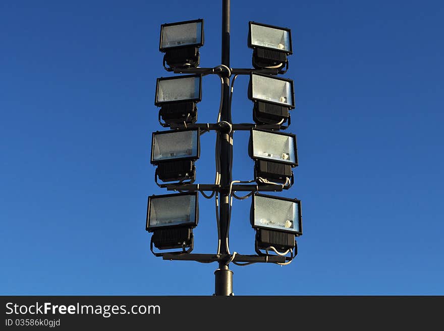 Floodlight and blue sky