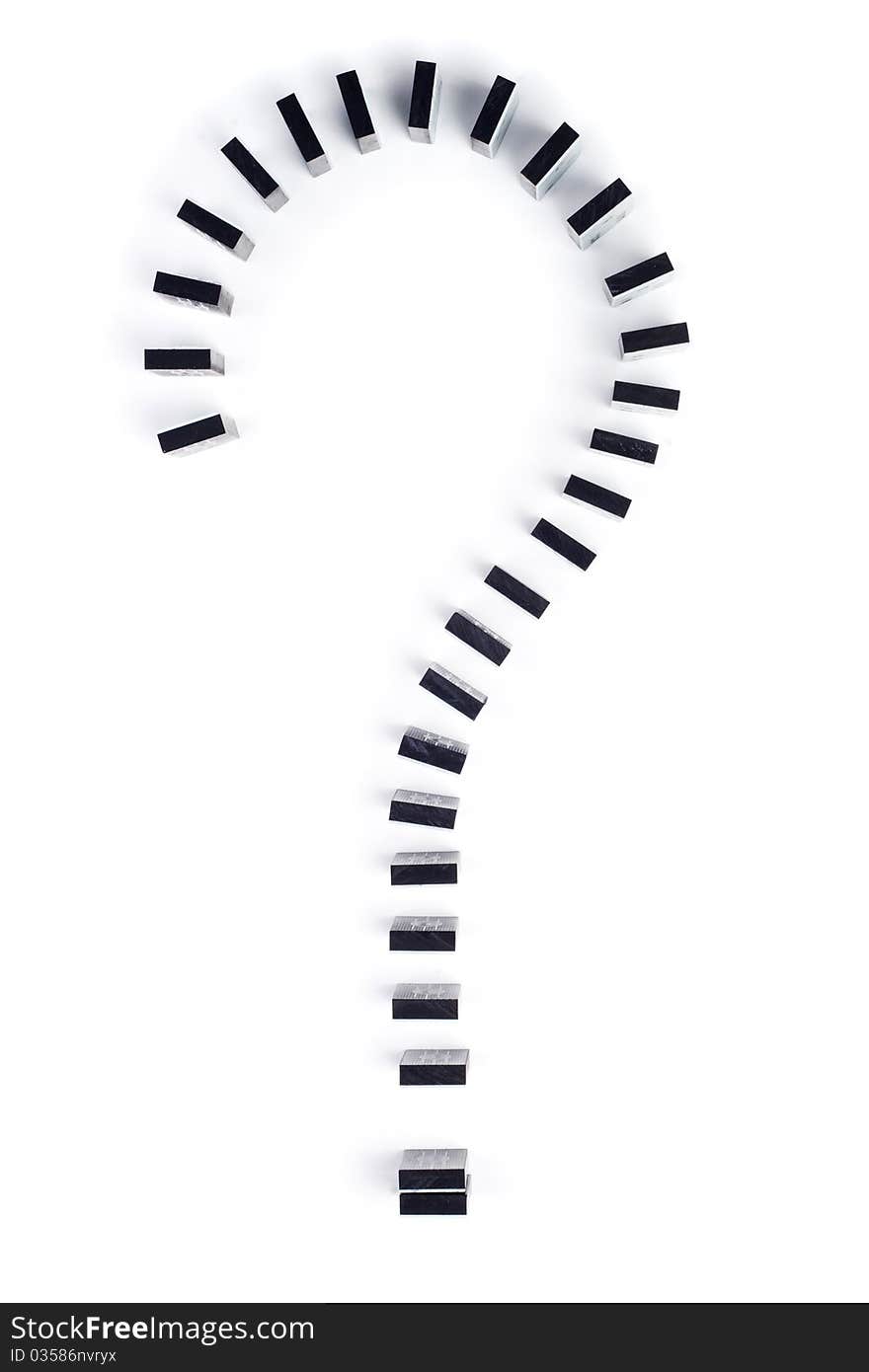 Question mark made with domino pieces