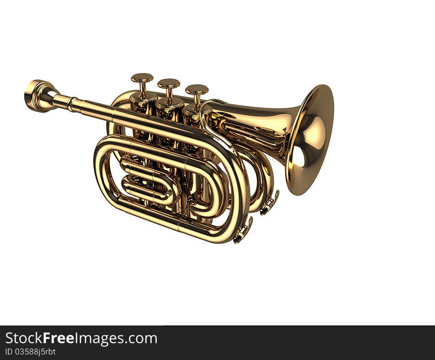 Wind Instrument on white background. Wind Instrument on white background