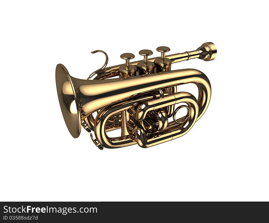 Wind Instrument on white background. Wind Instrument on white background