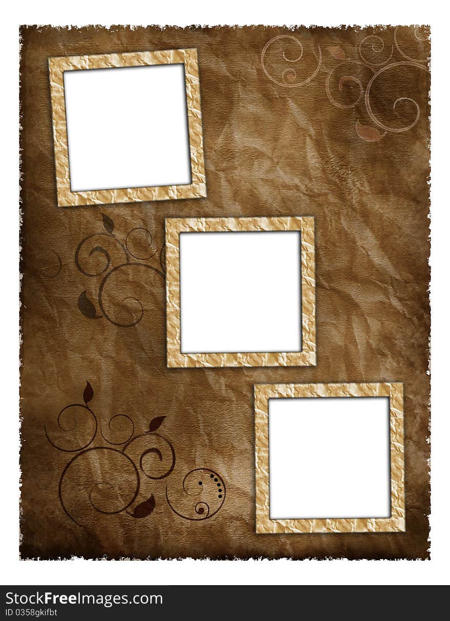 Photo frameworks on background image with texture old paper. Photo frameworks on background image with texture old paper