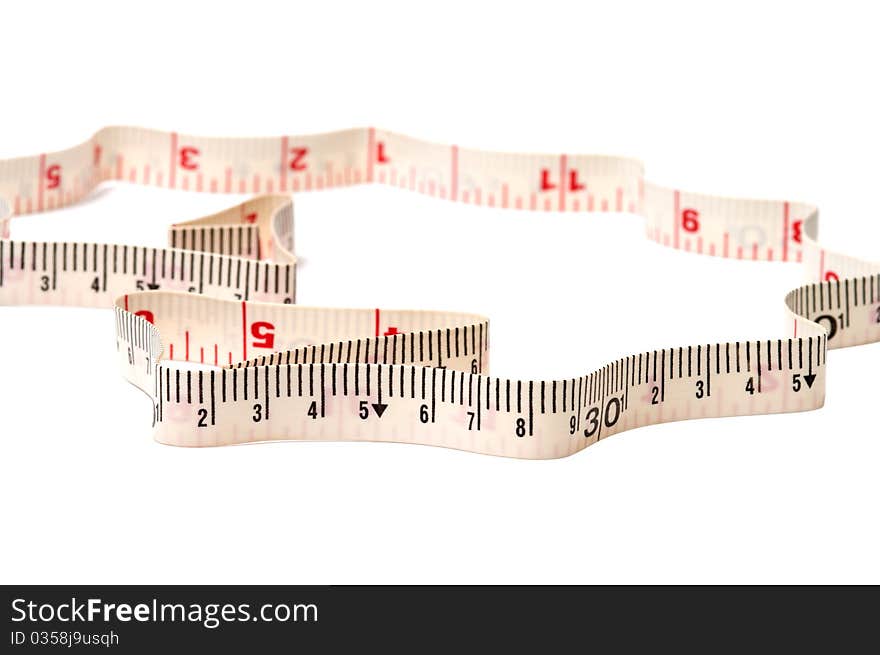 Tape measure it is isolated on a white background. Tape measure it is isolated on a white background.