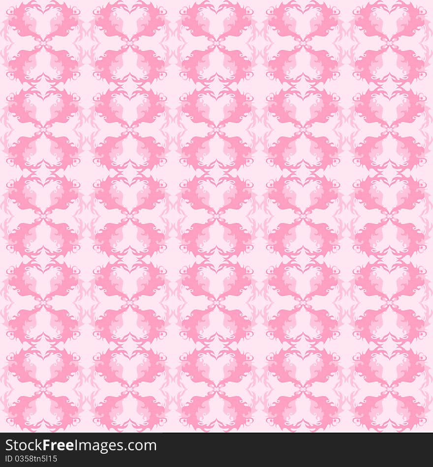 A seamless pattern with heart-shaped elements. A seamless pattern with heart-shaped elements