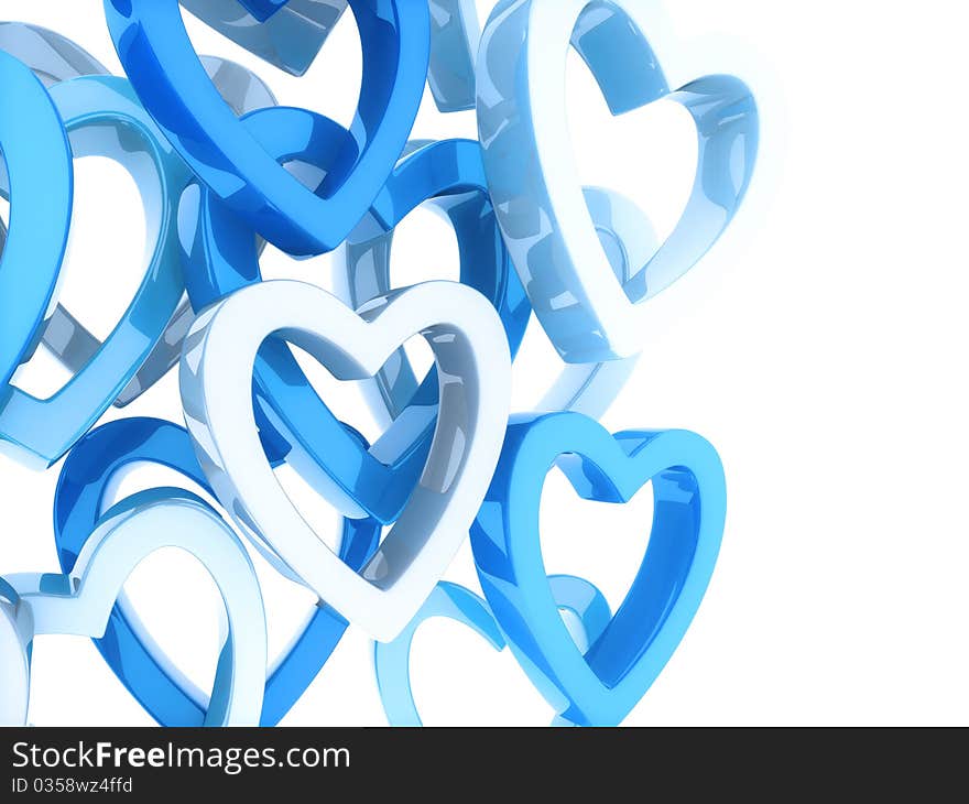 Abstract background with lot of blue hearts. Abstract background with lot of blue hearts