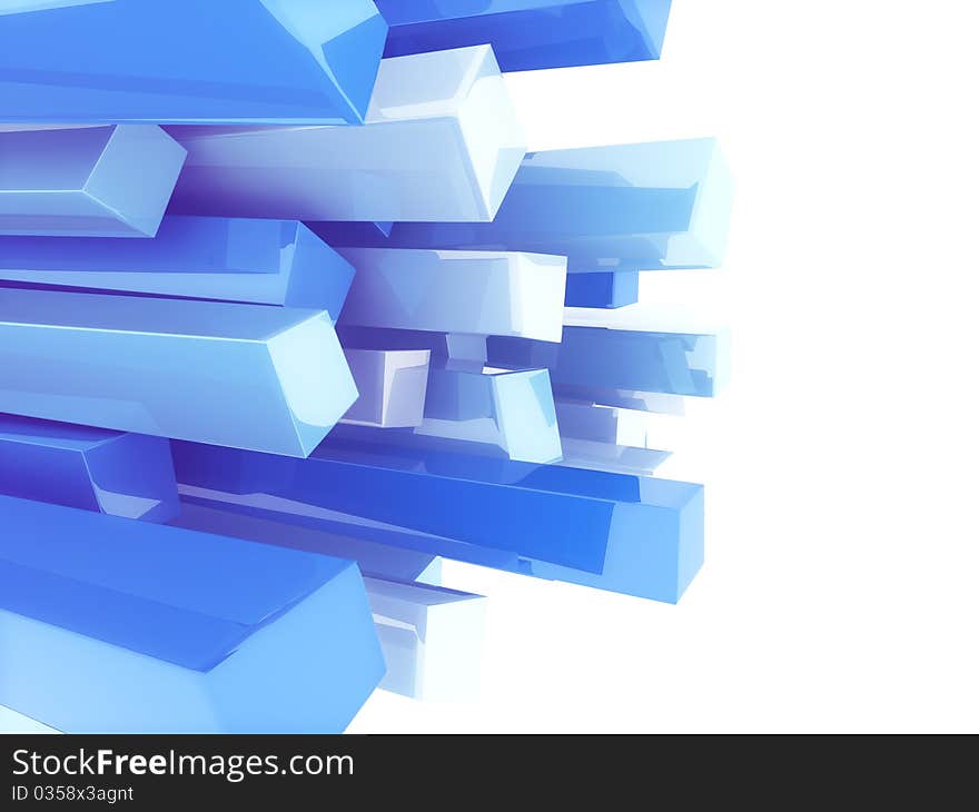 Abstract background with blue and white irregular bars. Abstract background with blue and white irregular bars