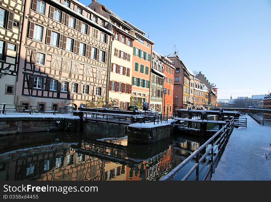 Reflections of Strasbourg during winter