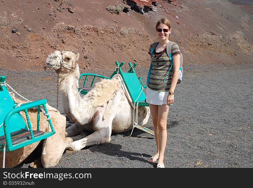 Woman and camel