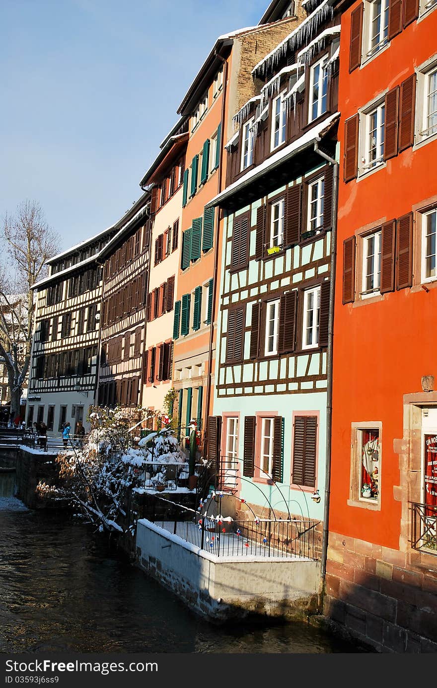 Windows of Strasbourg during winter