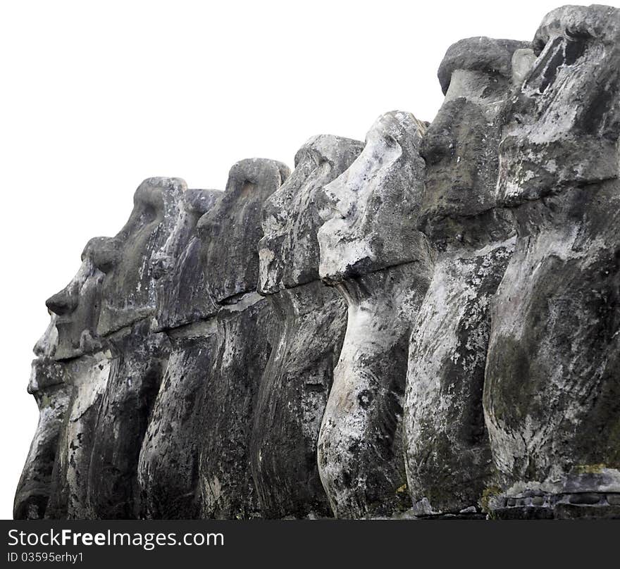 Easter Island statues close-up