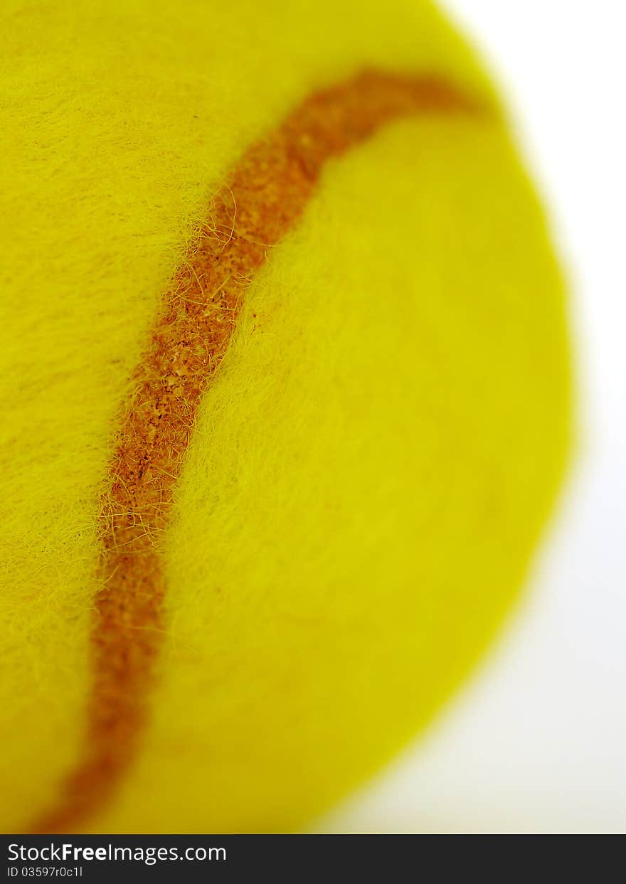 Tennis ball close up isolated, macro.