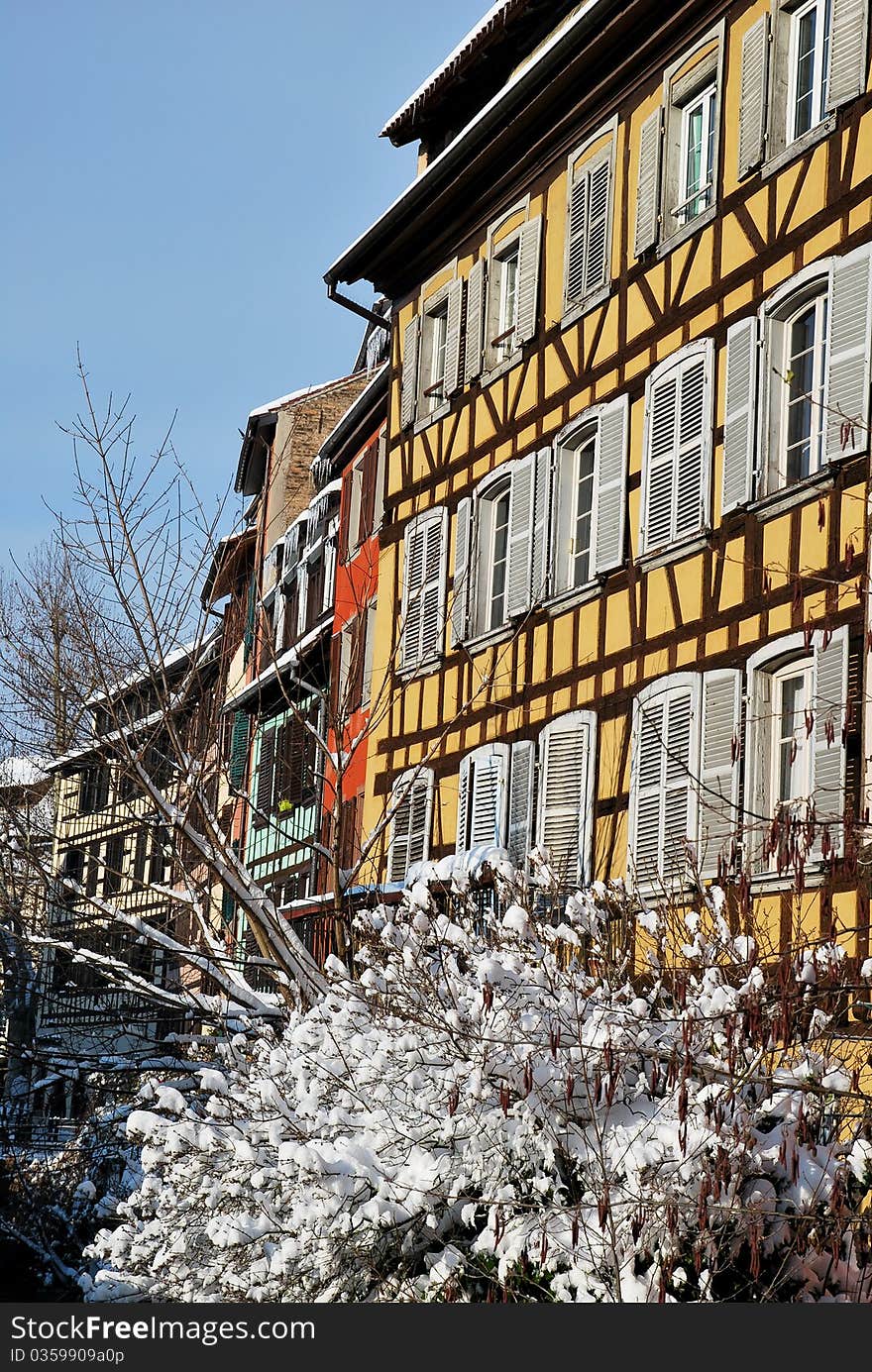 The windows of Strasbourg during winter