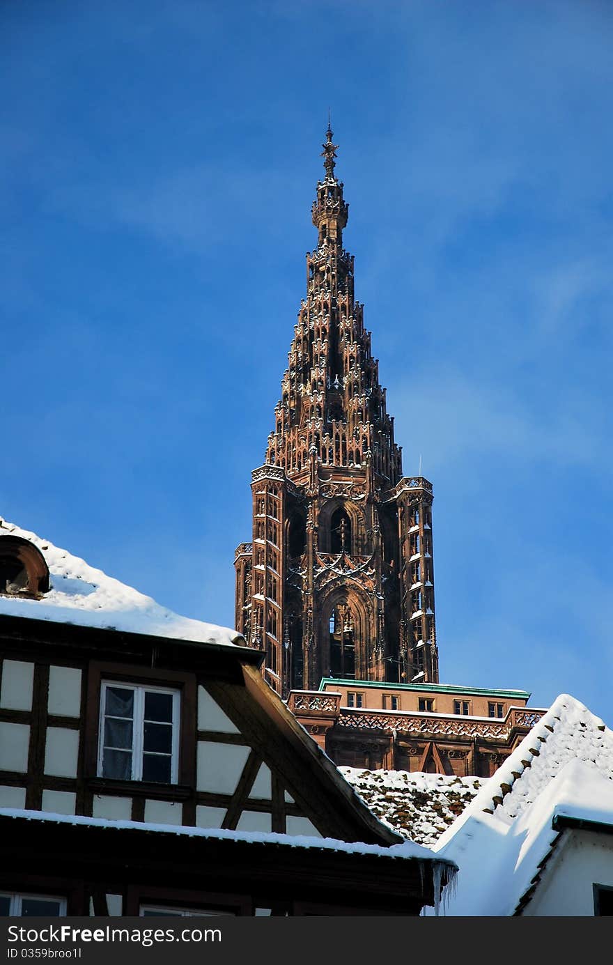 Basilica of Strasbourg during winter