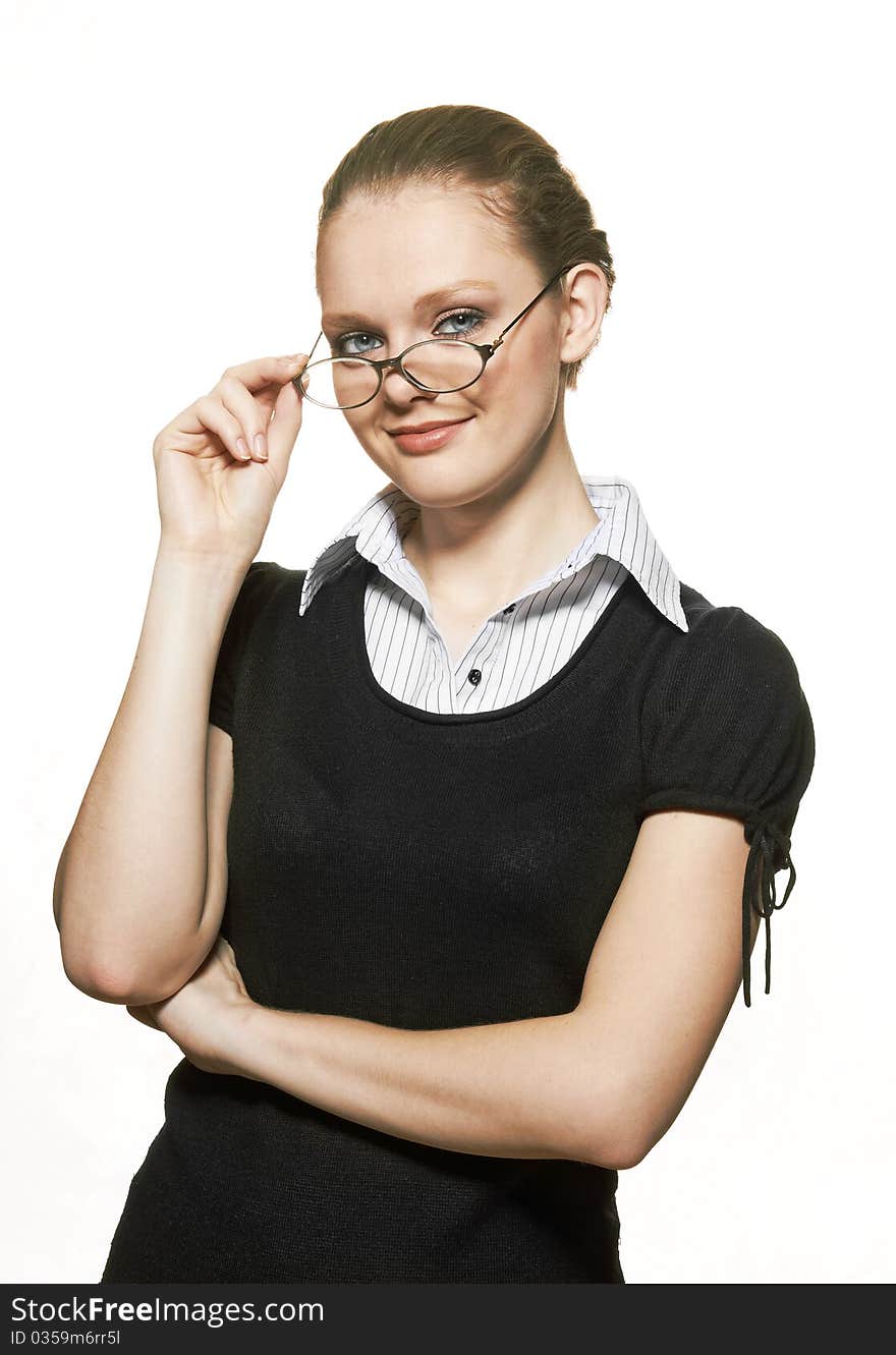 Portrait of young woman with spectacles