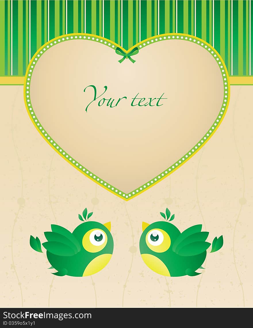 Template frame design for Valentine's card