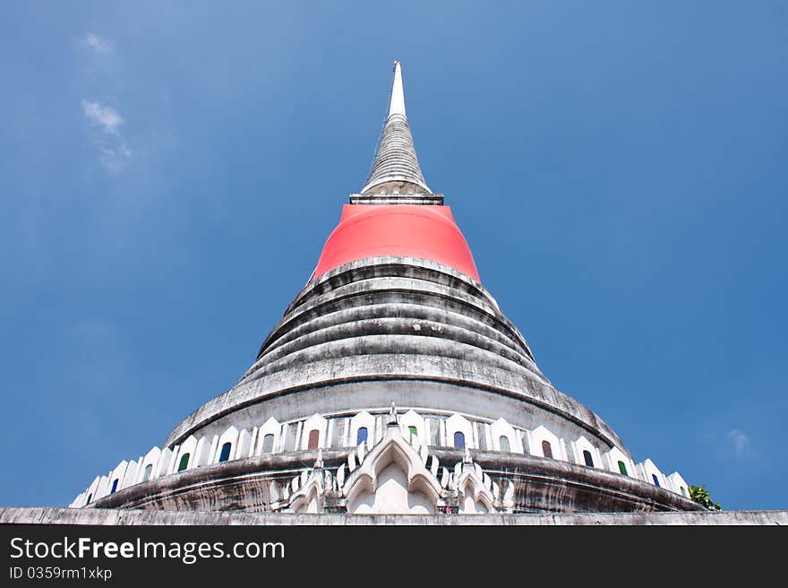 Pagoda Temple in the sky bright Buddhist monasteries. Temples in Thailand